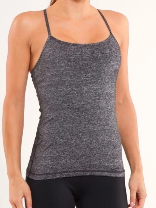 lululemon athletica Tops - lululemon Women’s Heathered Gray Power Y Light Support Tank size 6